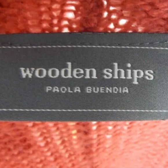 Wooden Ships Red V- Neck Boxy Sweater - Picture 4 of 5